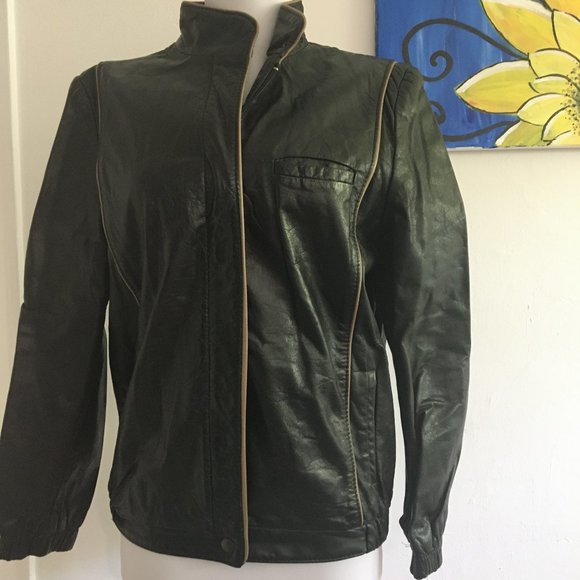 Opera-Leather -vintage Bomber Jacket - Picture 1 of 2
